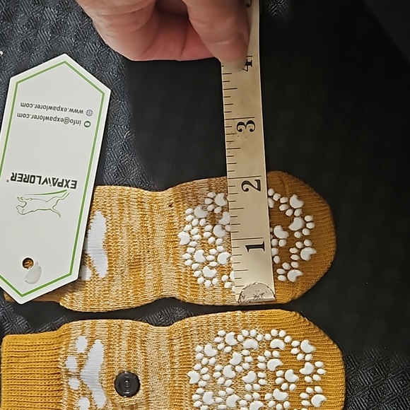Expawlorer, slip proof, slide proof, dog socks, size small, mustard yellow. - Picture 5 of 7